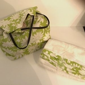 NWOT Voluspa Tote & Beach Towel: Lime (light green)